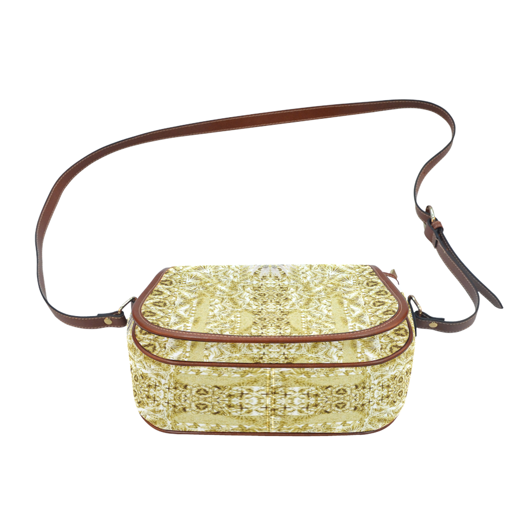 BUTTERFLY DANCE GOLD Saddle Bag/Small (Model 1649) Full Customization