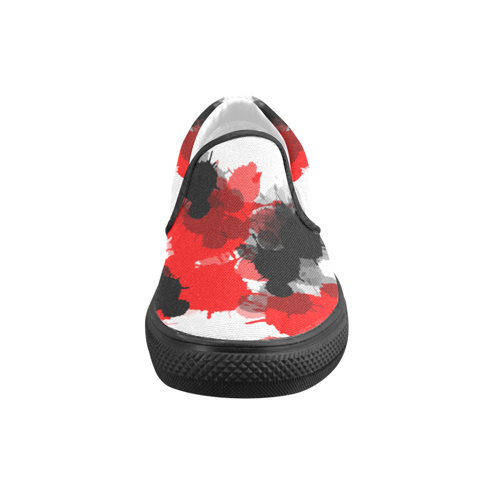 Ink Splatter Slip-on Canvas Shoes for Men/Large Size (Model 019)