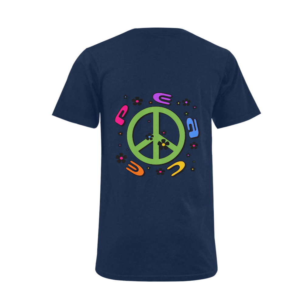peace  3d color Men's V-Neck T-shirt  Big Size(USA Size) (Model T10)