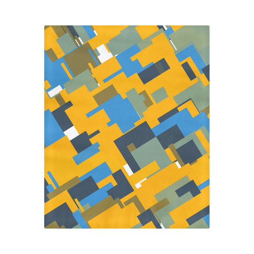 Blue yellow shapes Duvet Cover 86"x70" ( All-over-print)