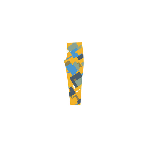 Blue yellow shapes Capri Legging (Model L02)