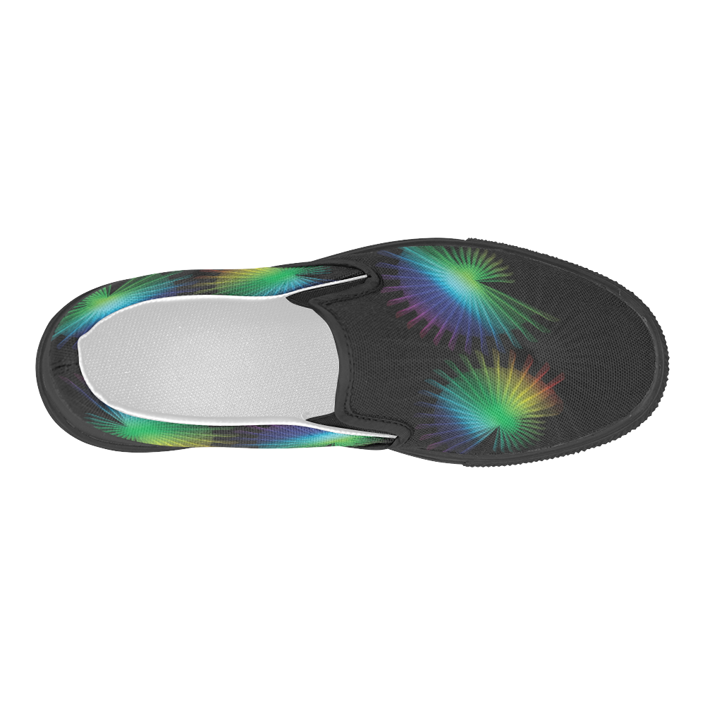 Rainbow Fan Women's Slip-on Canvas Shoes (Model 019)