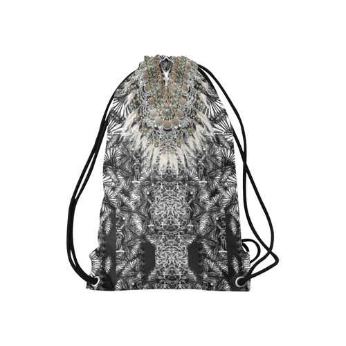 BUTTERFLY DANCE  BLACK Small Drawstring Bag Model 1604 (Twin Sides) 11"(W) * 17.7"(H)