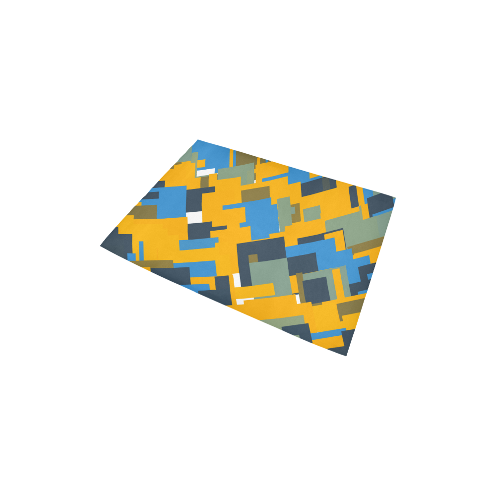 Blue yellow shapes Area Rug 2'7"x 1'8‘’