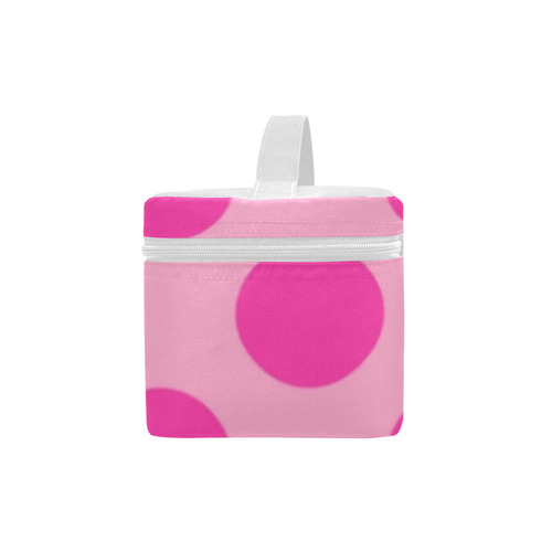 Large Hot Pink Polka Dots Pattern Cosmetic Bag/Large (Model 1658)