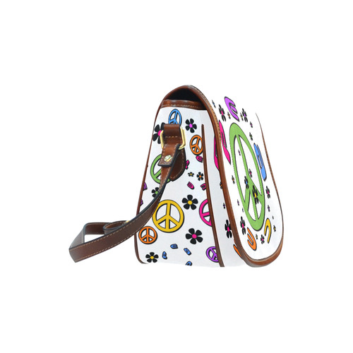 peace and flowers Saddle Bag/Small (Model 1649) Full Customization