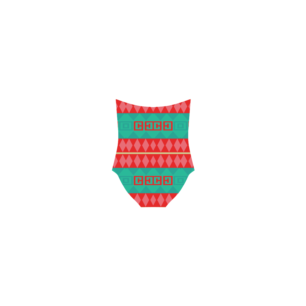 Rhombus stripes and other shapes Strap Swimsuit ( Model S05)