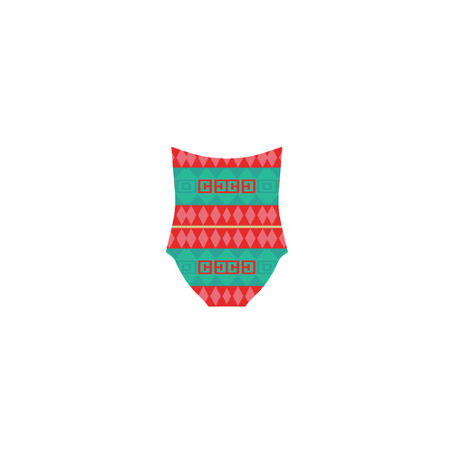 Rhombus stripes and other shapes Strap Swimsuit ( Model S05)