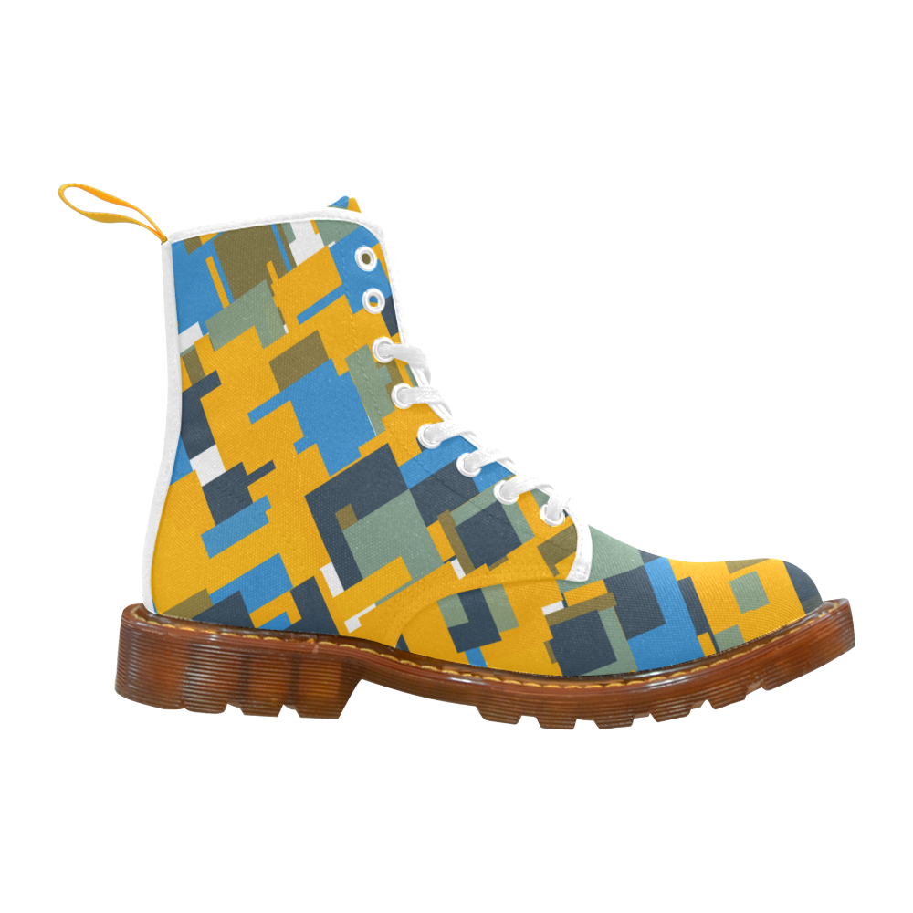 Blue yellow shapes Martin Boots For Men Model 1203H