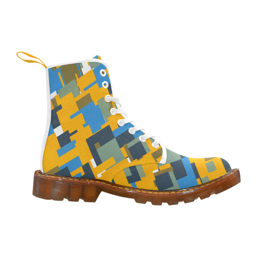 Blue yellow shapes Martin Boots For Men Model 1203H