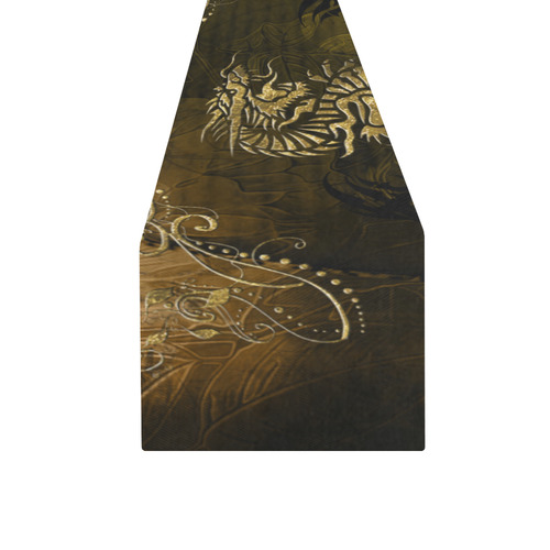 Wonderful chinese dragon in gold Table Runner 16x72 inch