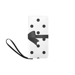 Black White Polka Dots Black Bow Pattern Women's Clutch Purse (Model 1637)