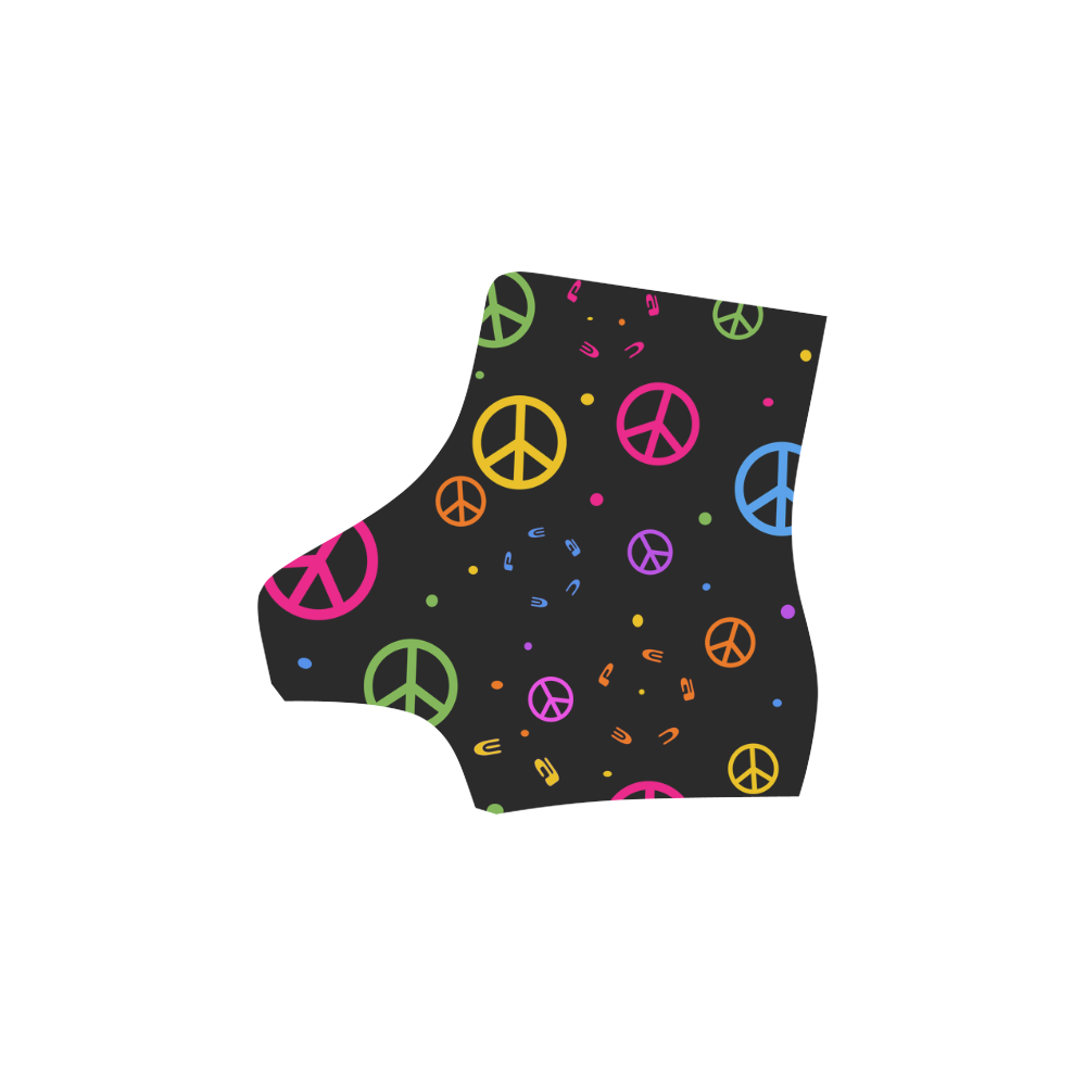 retro peace and flowers Martin Boots For Women Model 1203H