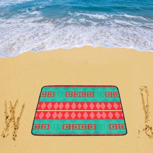 Rhombus stripes and other shapes Beach Mat 78"x 60"