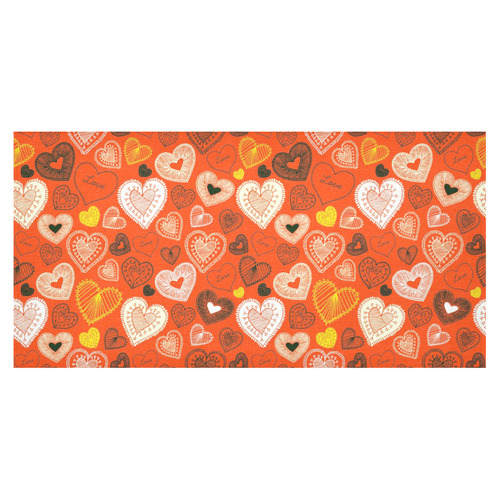 Cute Retro Hearts Love Pattern Cotton Linen Tablecloth 60"x120"
