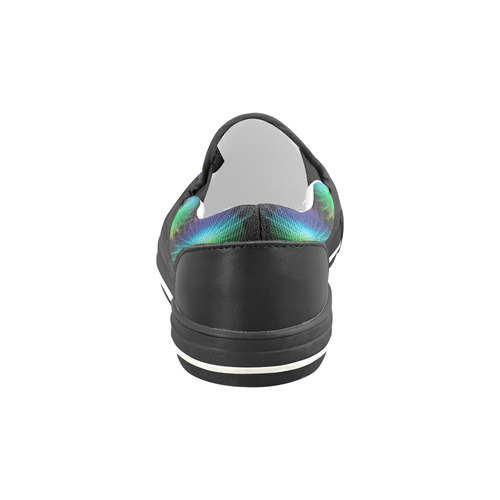 Rainbow Fan Slip-on Canvas Shoes for Kid (Model 019)