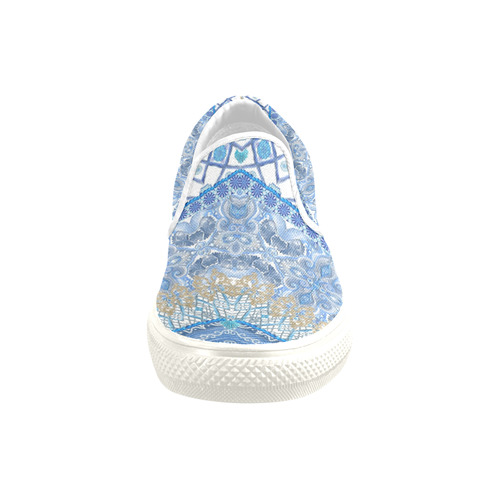 royal blue Slip-on Canvas Shoes for Kid (Model 019)