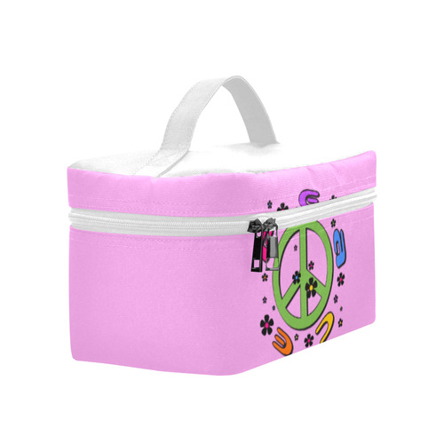 peace pink Cosmetic Bag/Large (Model 1658)