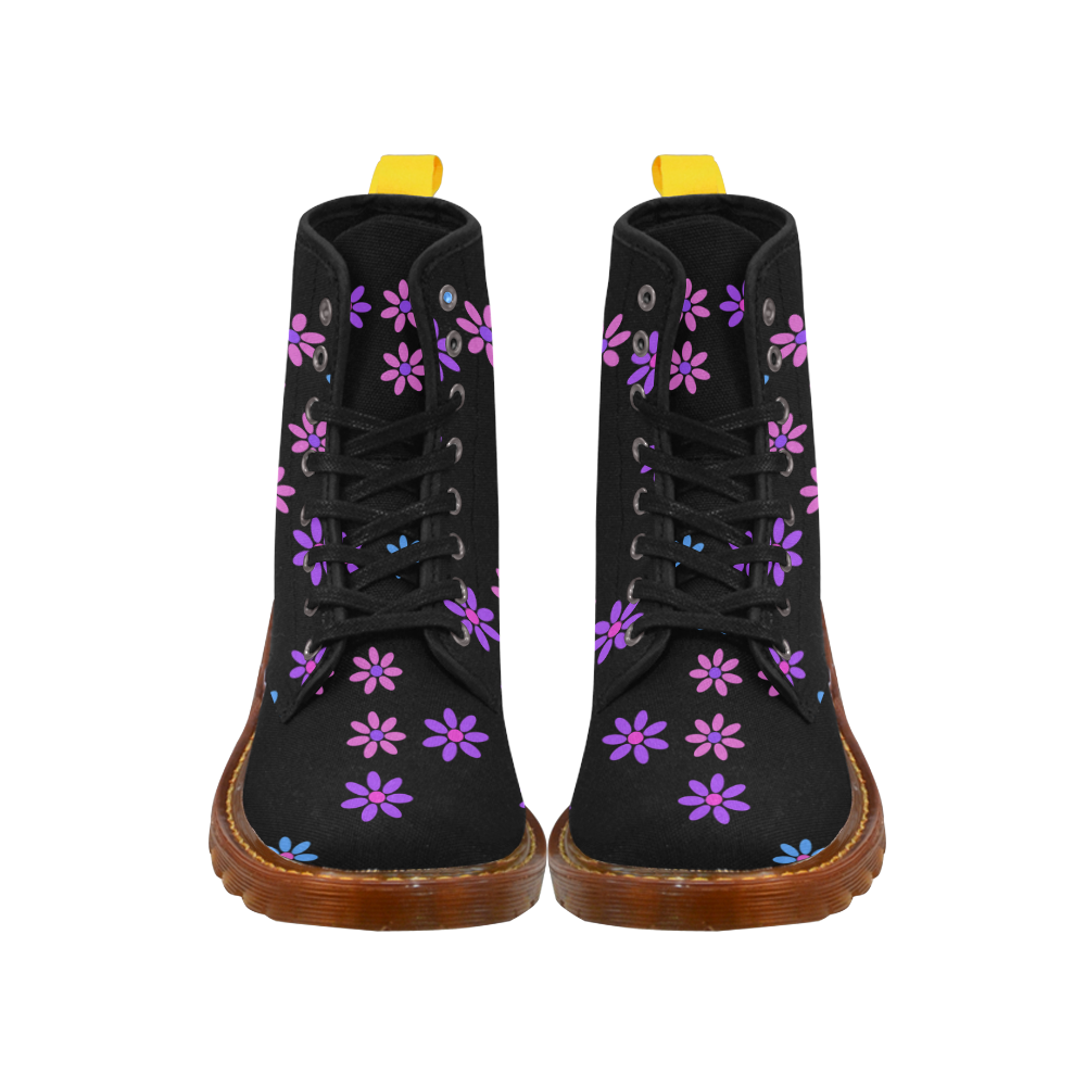 Purple Flowers Martin Boots For Women Model 1203H