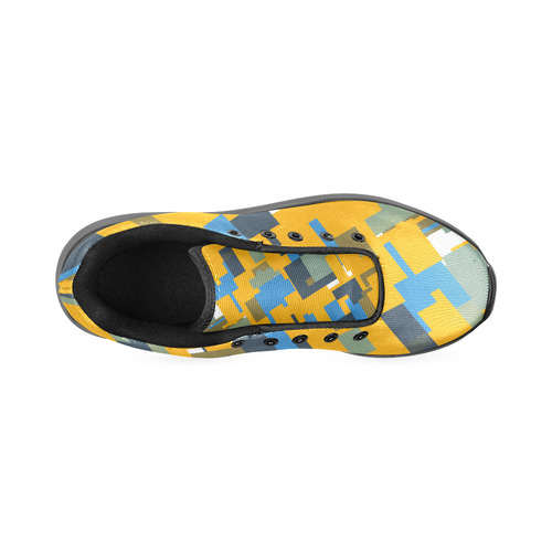 Blue yellow shapes Women’s Running Shoes (Model 020)