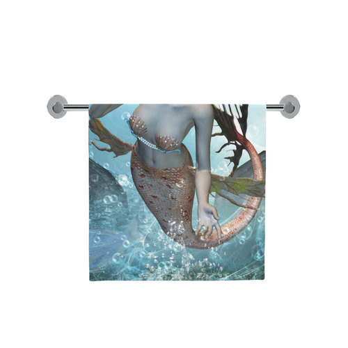 Beautiful mermaid with seadragon Bath Towel 30"x56"