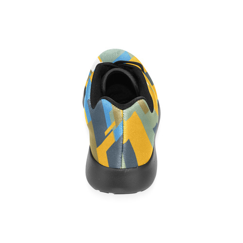 Blue yellow shapes Women’s Running Shoes (Model 020)