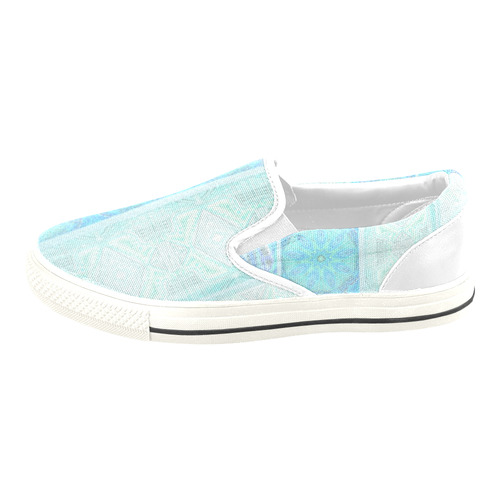 teal Slip-on Canvas Shoes for Kid (Model 019)