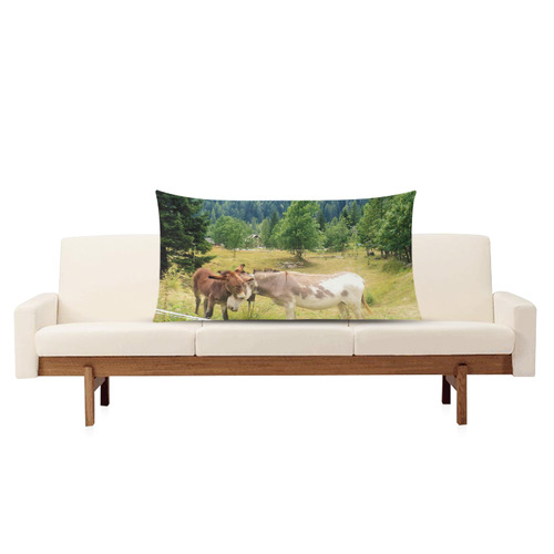 donkeys Rectangle Pillow Case 20"x36"(Twin Sides)
