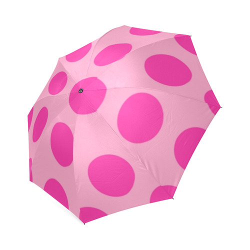 Large Hot Pink Polka Dots Pattern Foldable Umbrella (Model U01)