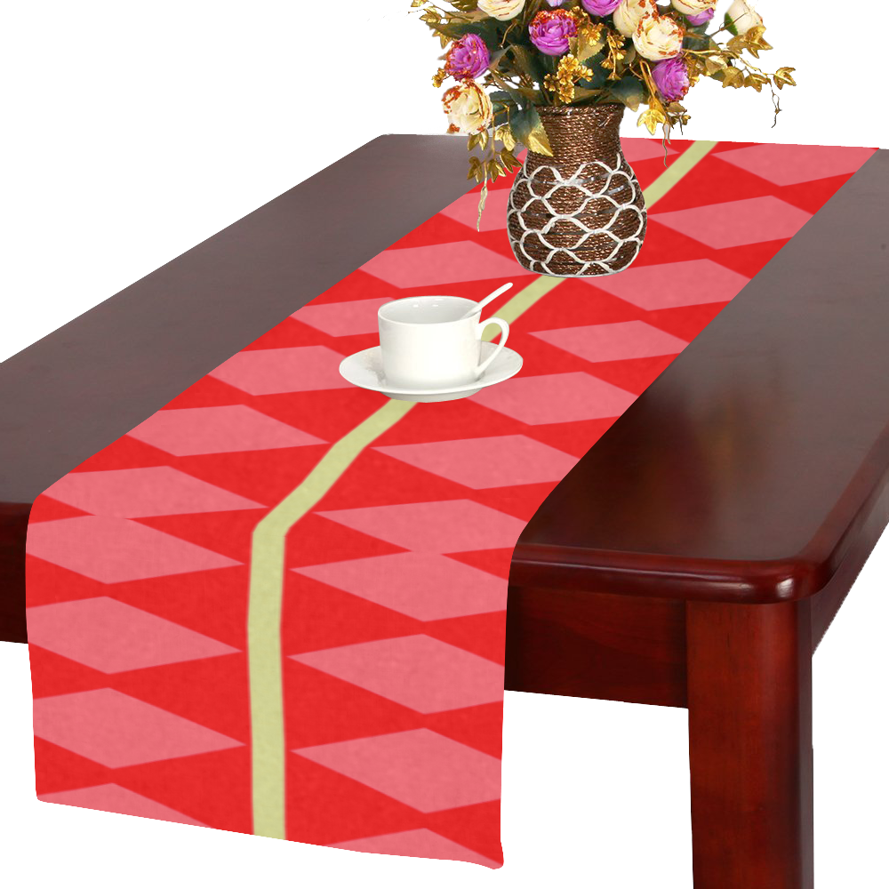 Rhombus stripes and other shapes Table Runner 16x72 inch