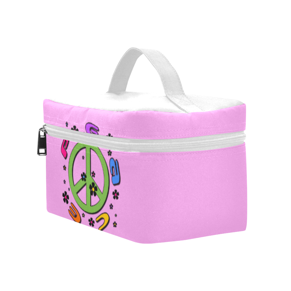 peace pink Cosmetic Bag/Large (Model 1658)