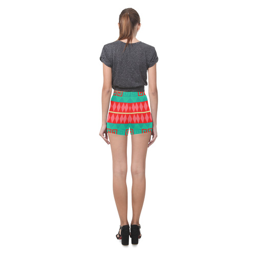 Rhombus stripes and other shapes Briseis Skinny Shorts (Model L04)