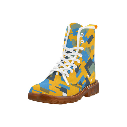 Blue yellow shapes Martin Boots For Women Model 1203H