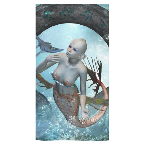 Beautiful mermaid with seadragon Bath Towel 30"x56"