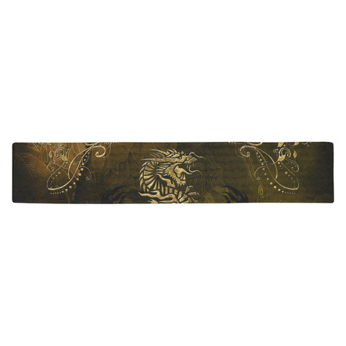 Wonderful chinese dragon in gold Table Runner 14x72 inch