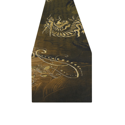 Wonderful chinese dragon in gold Table Runner 14x72 inch