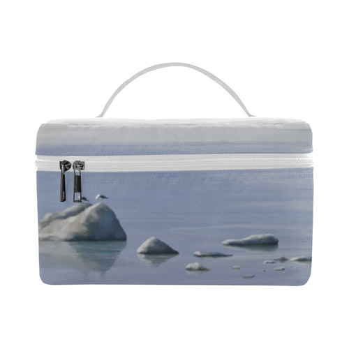 Seagulls on stones, watercolor birds Cosmetic Bag/Large (Model 1658)