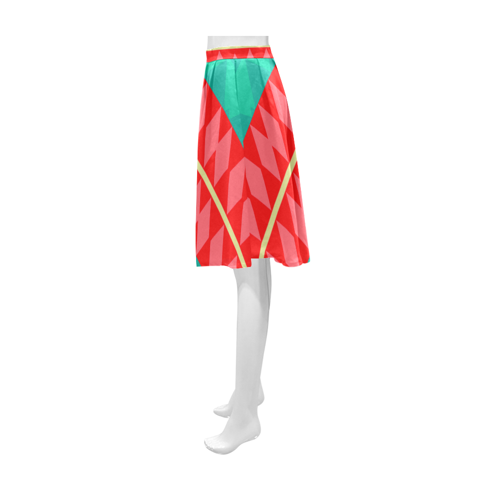 Rhombus stripes and other shapes Athena Women's Short Skirt (Model D15)