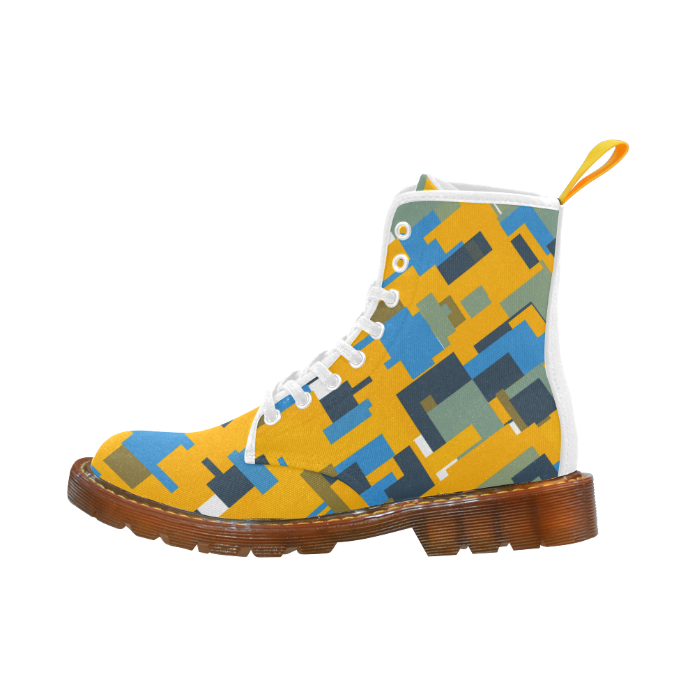 Blue yellow shapes Martin Boots For Women Model 1203H