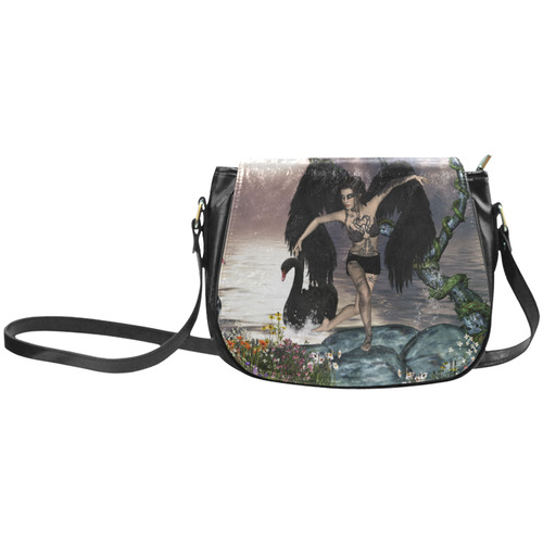 Wonderful dark swan fairy Classic Saddle Bag/Large (Model 1648)