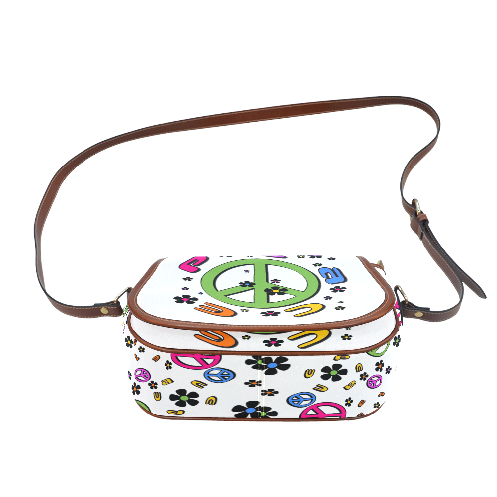 peace and flowers Saddle Bag/Small (Model 1649) Full Customization