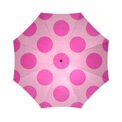 Large Hot Pink Polka Dots Pattern Foldable Umbrella (Model U01)