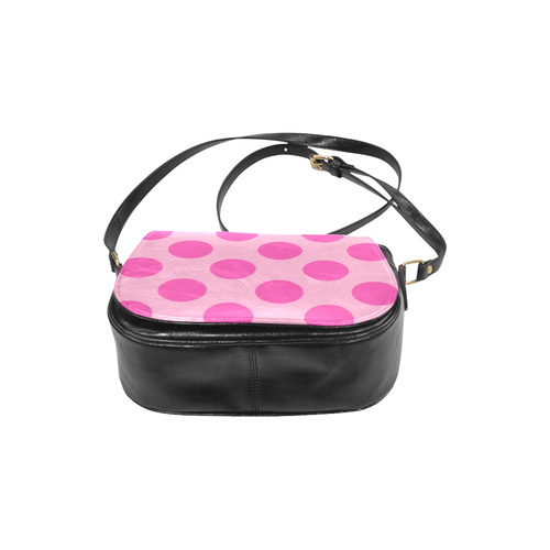 Large Hot Pink Polka Dots Pattern Classic Saddle Bag/Large (Model 1648)