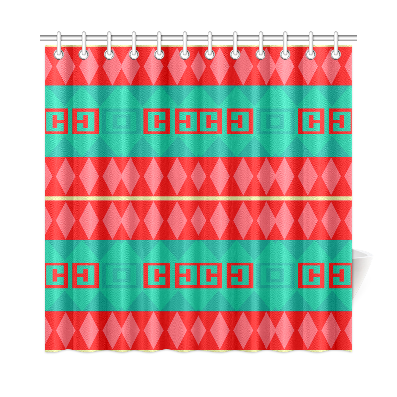 Rhombus stripes and other shapes Shower Curtain 72"x72"