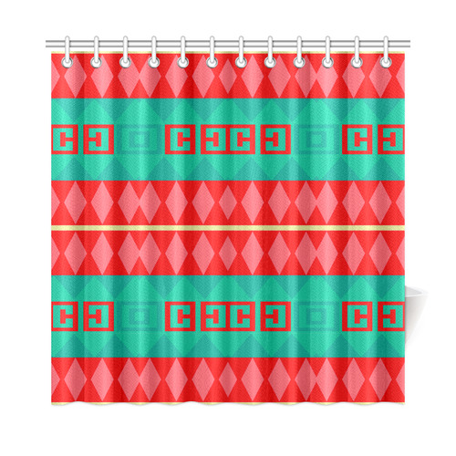 Rhombus stripes and other shapes Shower Curtain 72"x72"