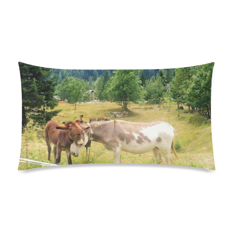 donkeys Rectangle Pillow Case 20"x36"(Twin Sides)