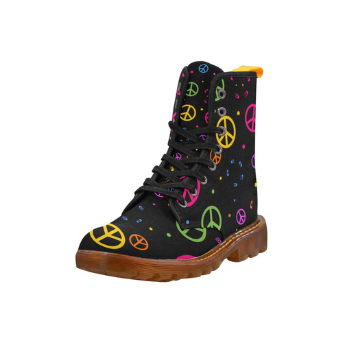 retro peace and flowers Martin Boots For Women Model 1203H