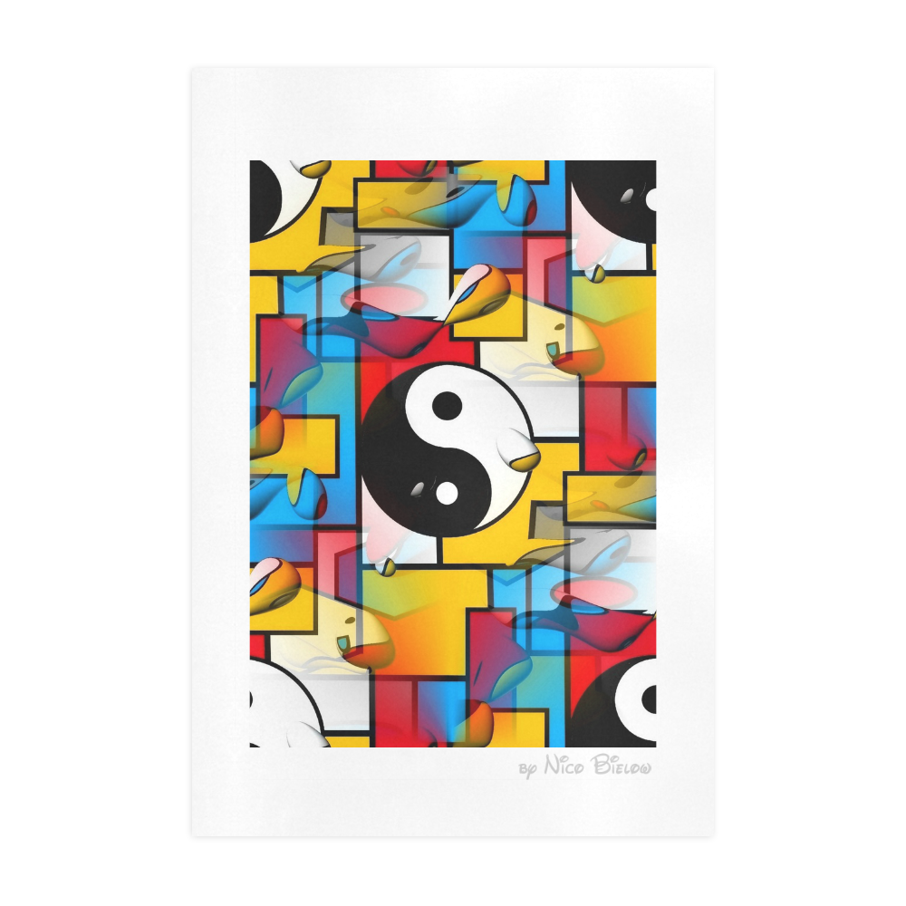 Yin and Yang Popart by Nico Bielow Art Print 19‘’x28‘’