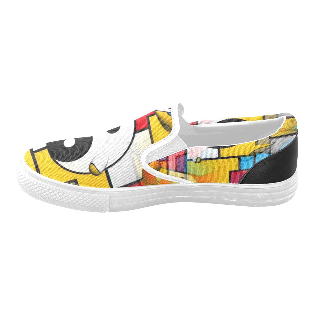 Yin and Yang Popart by Nico Bielow Women's Unusual Slip-on Canvas Shoes (Model 019)
