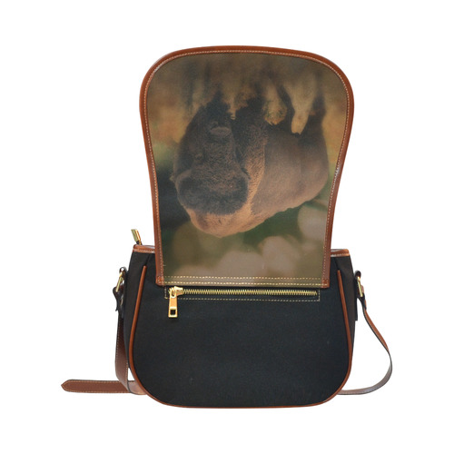 Awesome Powerfull Bison In Wildlife Saddle Bag/Small (Model 1649)(Flap Customization)